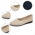 thumbnail image 4 of Rokment Women's Solid Knitted Wedges Ballet Flat Slip on Socks Dress Shoes Comfortable Fashion Casual Round Toe Low Heels Walking Driving Loafers for Spring Fall Beige Size 8.5, 4 of 6
