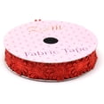 thumbnail image 2 of 2 rollos de 4 yardas de cintas de poliéster con brillantina para adornos florales, cinta roja decorativa, 2 of 3