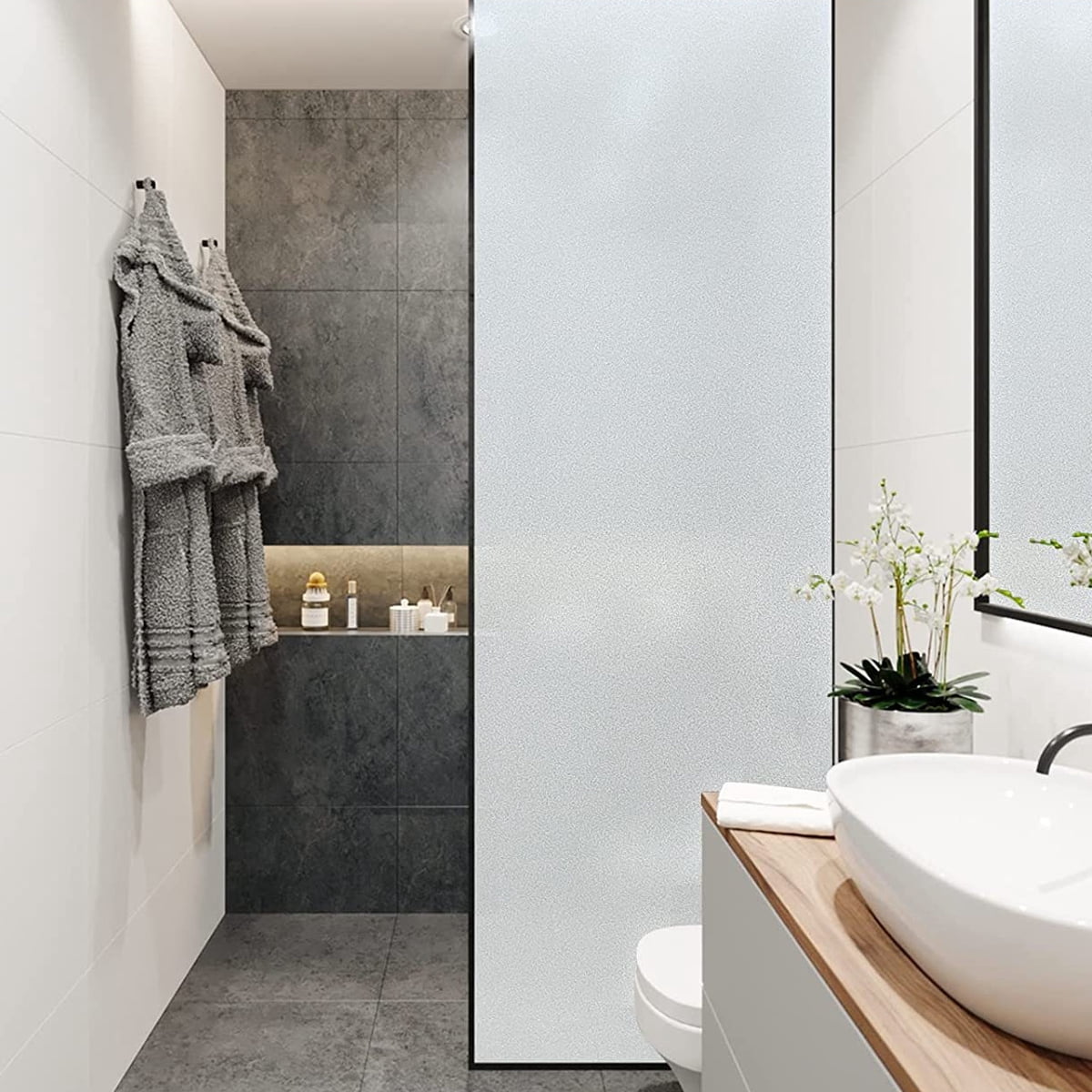 Window privacy film, office shower room, thickened, translucent, opaque, glue-free, removable electrostatic frosted glass film