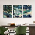 thumbnail image 3 of Japanese Canvas Wall art Painting Large Waterfall Scenery Poster Print Wrap Canvas Artwork Nature Scenery Abstract Blue Waterfall Zen Art Print Living Room Bedroom Office Decor（Only canvas）, 3 of 6