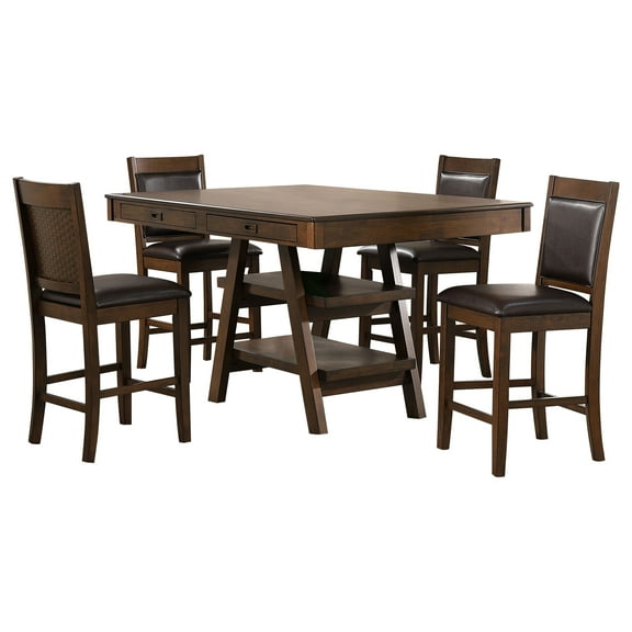 Dewey 5-piece Rectangular Dining Table Set Walnut