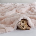 thumbnail image 4 of JERFIT Faux Fur & Velvet Plush Throw Blanket, Ultra Soft Decorative Pink Blanket for Couch, Bed, or Gift, 4 of 6