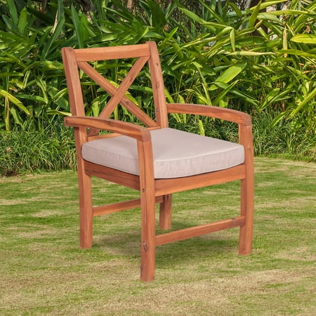 Walker Edison X Back Acacia Patio Chairs With Cushions Set Of 2 Walker Edison X Back Acacia Patio Chairs With Cushions Set Of 2