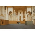 thumbnail image 2 of Pieter Jansz Saenredam 18x13 Gold Ornate Wood Frame and Double Matted Museum Art Print Titled - Interior of the Sint-Odulphuskerk in Assendelft (1649), 2 of 4