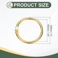 thumbnail image 2 of Uxcell 20Pcs Loose Leaf Binder Rings, 1.5 Inch Metal Open Card Rings Heavy Duty Book Rings for Key Index Card Rings Paper Rings Office, Gold Tone, 2 of 7