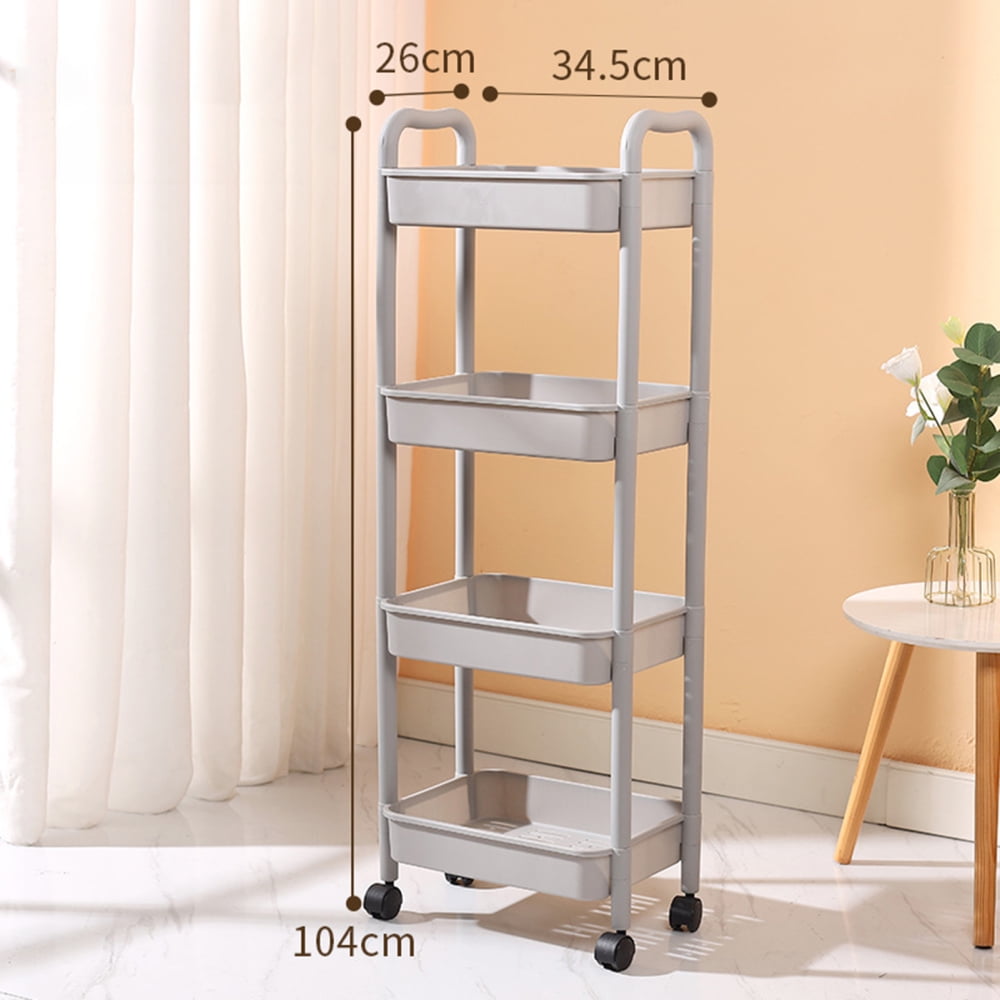 2/3/4Tier Kitchen Rolling Cart Durable Movable Rolling Cart For Dorms