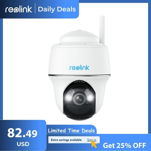 Reolink Argus 2K 5MP Wifi Wireless PT Battery Security Camera Color Night Smart Detection 2-Way Talk
