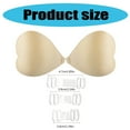 thumbnail image 3 of Women's Silicone Heart Shape Nipple Covers Reusable Adhesive Push Up Strapless Sticky Bra Gathered Lifting Breast Pads, 3 of 9