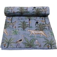thumbnail image 3 of Yuvancrafts Indian Animal And Floral Print Kantha Quilt Kantha Throw Cotton Quilt Queen Size Handmade Quilt Bed Cover, 3 of 3