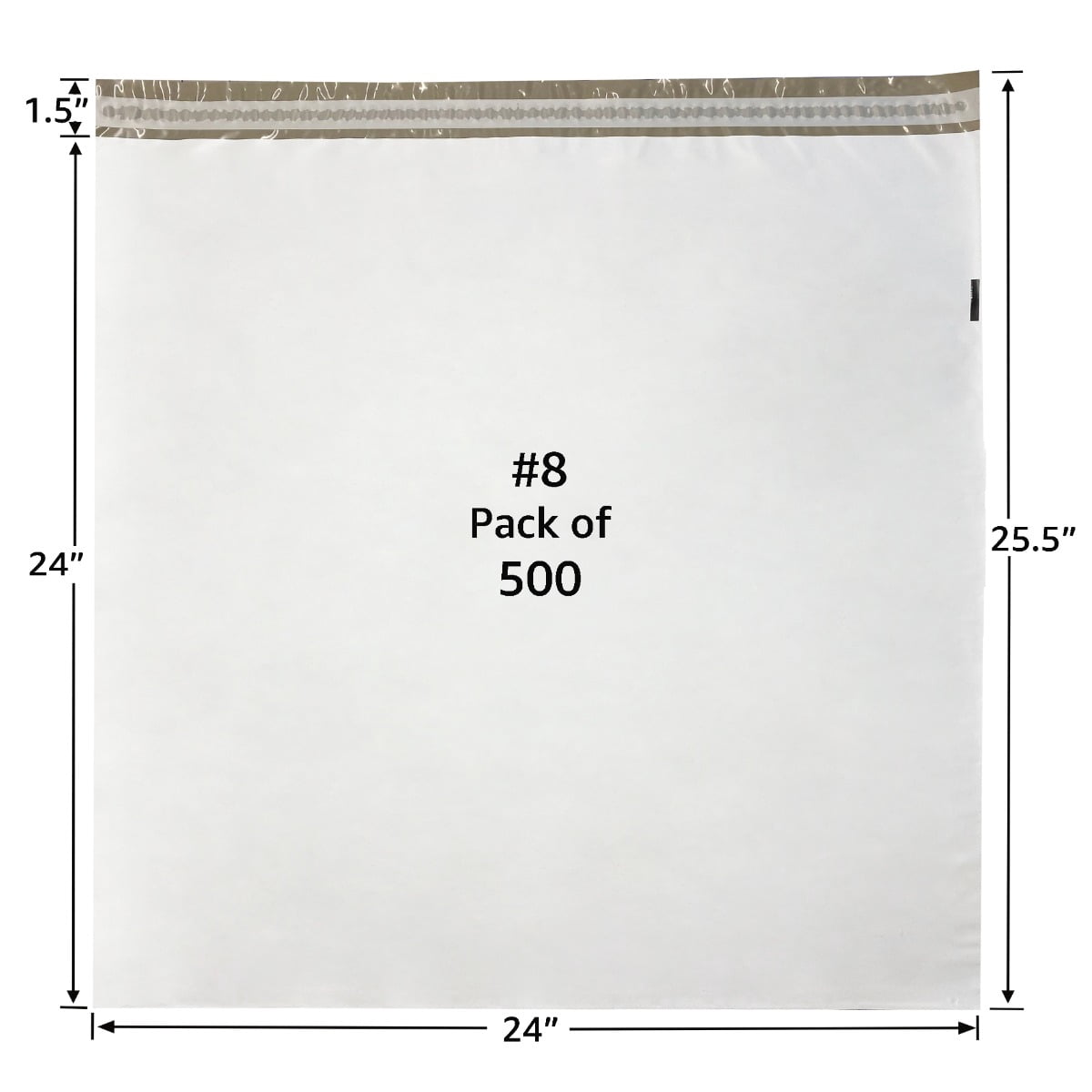 StarBoxes 500 Poly Mailers Bags per Pack 24 x 24" - #8 Pouches Envelopes White Self-Sealing