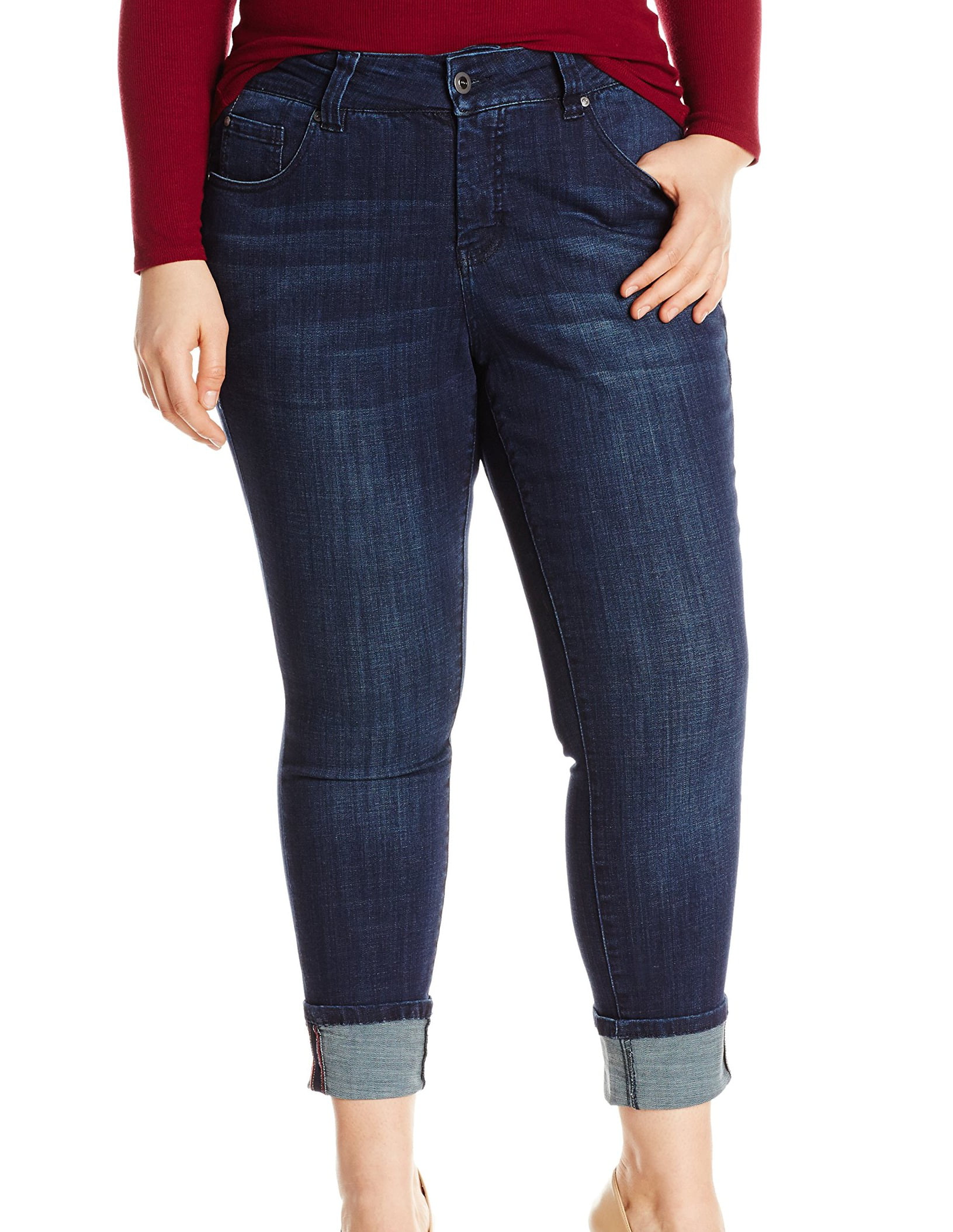 Jag Jeans Womens Plus Cuffed Skinny Ankle Leg Jeans - Walmart.com ...