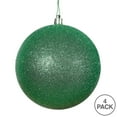 thumbnail image 3 of Vickerman 6" Green Glitter Ball Ornament, 4 per Bag, 3 of 5