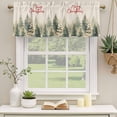 thumbnail image 2 of Christmas Tree Curtain Valances for Windows, Kitchen Valance Window Treatments Panel 2 Pack, Watercolor Green Xmas Tree Snowflake Rod Pocket Short Curtains for Bathroom Bedroom 54 x 18 Inch, 2 of 8