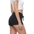 thumbnail image 2 of Deago Women's Sweat Shorts Casual Summer Micro Low Waist Drawstring Athletic Shorts Y2K Vintage Mini Hot Pants Lounge Bottoms (Black, M), 2 of 9