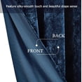 thumbnail image 4 of Chezmoi Collection Lux Navy Blue Distressed Velvet Curtains 2 Panel Set, Room Darkening Luxury Velvet Grommet Top Window Drapes for Living Room Bedroom 50" W x 96" L, 4 of 9
