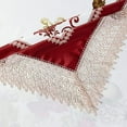 thumbnail image 3 of Decorative Printed Fruttela Tablecloth With Lace Trimming, Burgundy - 70" X 105", 3 of 6
