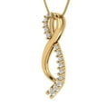thumbnail image 2 of 0.465 cctw Moissanite Yellow Gold Plated Pendant with 16" Box Chain (3.0mm, Round Cut), 2 of 6