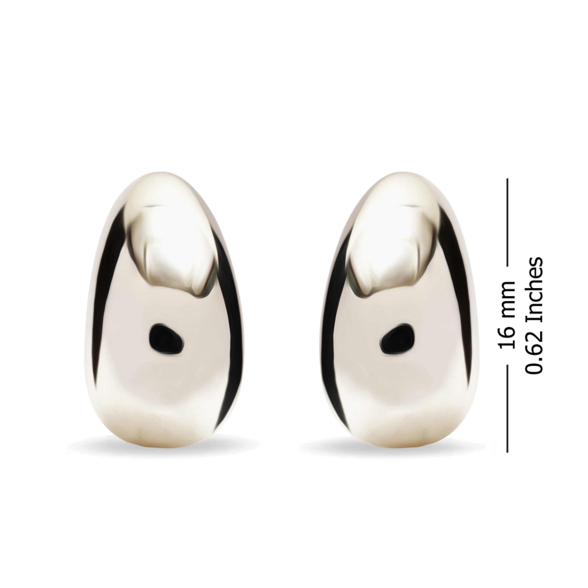 LeCalla 925 Sterling Silver Small Omega Back Stud Earrings Hypoallergenic Fine Jewelry for Friends Women and Teen 16MM
