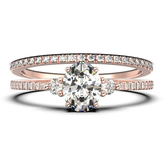 Minimalist 2.00 Carat Oval Cut Simplistic Diamond Moissanite Engagement Ring, Classic Wedding Ring in 10k Solid Rose Gold, Gift For Her, Promise Ring, Anniversary Ring