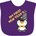 thumbnail image 3 of Inktastic My 1st New Years with Cute Penguin in Blue Hat Boys or Girls Baby Bib, 3 of 4