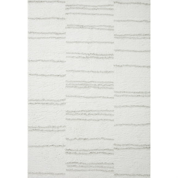 BLS-02 White, Grey 5-3" x 7-6" Size Rug