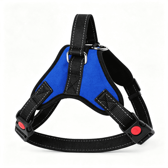 GASTROPOD Dog Harness Medium Sized,No Pull Easy On&Off with 3 Buckles Pet Harness,Adjustable Soft Walking Vest with 2 Clips and Handle,Reflective for Medium Dogs,Blue Coral,M