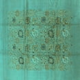 thumbnail image 1 of Ahgly Company Machine Washable Indoor Square Oriental Turquoise Blue Industrial Area Rugs, 8' Square, 1 of 4