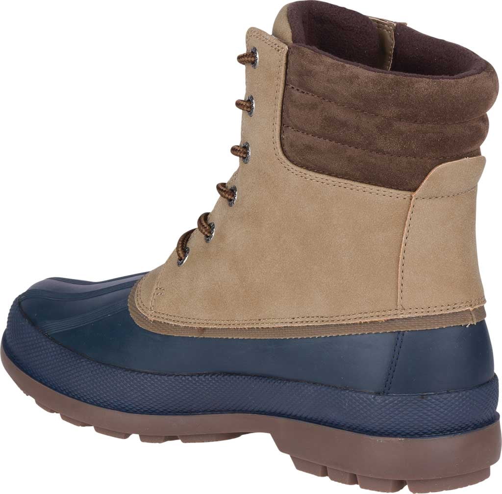 Duck Boot Taupe Leather/Navy Rubber 