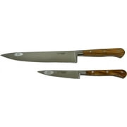 Laguiole en Aubrac Professional Stainless Fully Forged Steel Made In France Essential 2-Piece Premium Kitchen Knife Set With Olivewood Handles