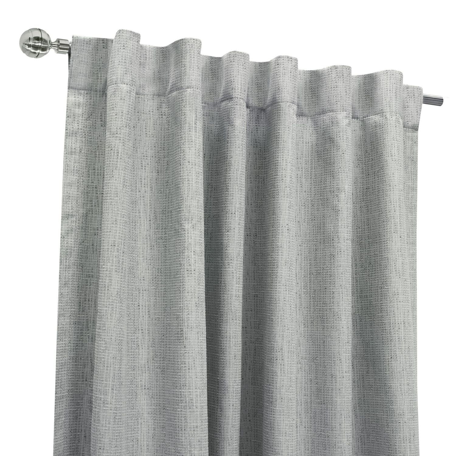 Loft Living Davie Blackout Dual Header Single Curtain Panel 52 x 63 in Silver