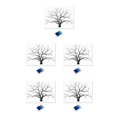 thumbnail image 1 of Ounissouiy Boda huella digital árbol pintura de dedos libro de invitados de boda azul Type2, 1 of 1