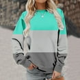 thumbnail image 3 of gbyLJF Women Plus Size Sweatshirts Long Sleeve Crew Neck Casual Oversized Pullover Comfy Loose Tunic Tops Shirts A01_Mint Green M, 3 of 5