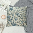 thumbnail image 2 of Creowell  Chinoiserie Bule Flower  Throw Pillow Covers 18 x 18 Inch ,Sateen Breathable Cushion Case on Sofa Couch Soft for Quality Sleep, 2 of 5