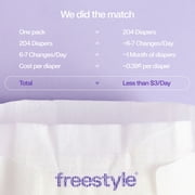 (2 pack) Freestyle Total Chlorine Free 14x Better Absorption Hypoallergenic EWG Verified® Baby Diapers, Size 4 (22-34 lbs), 48 Count