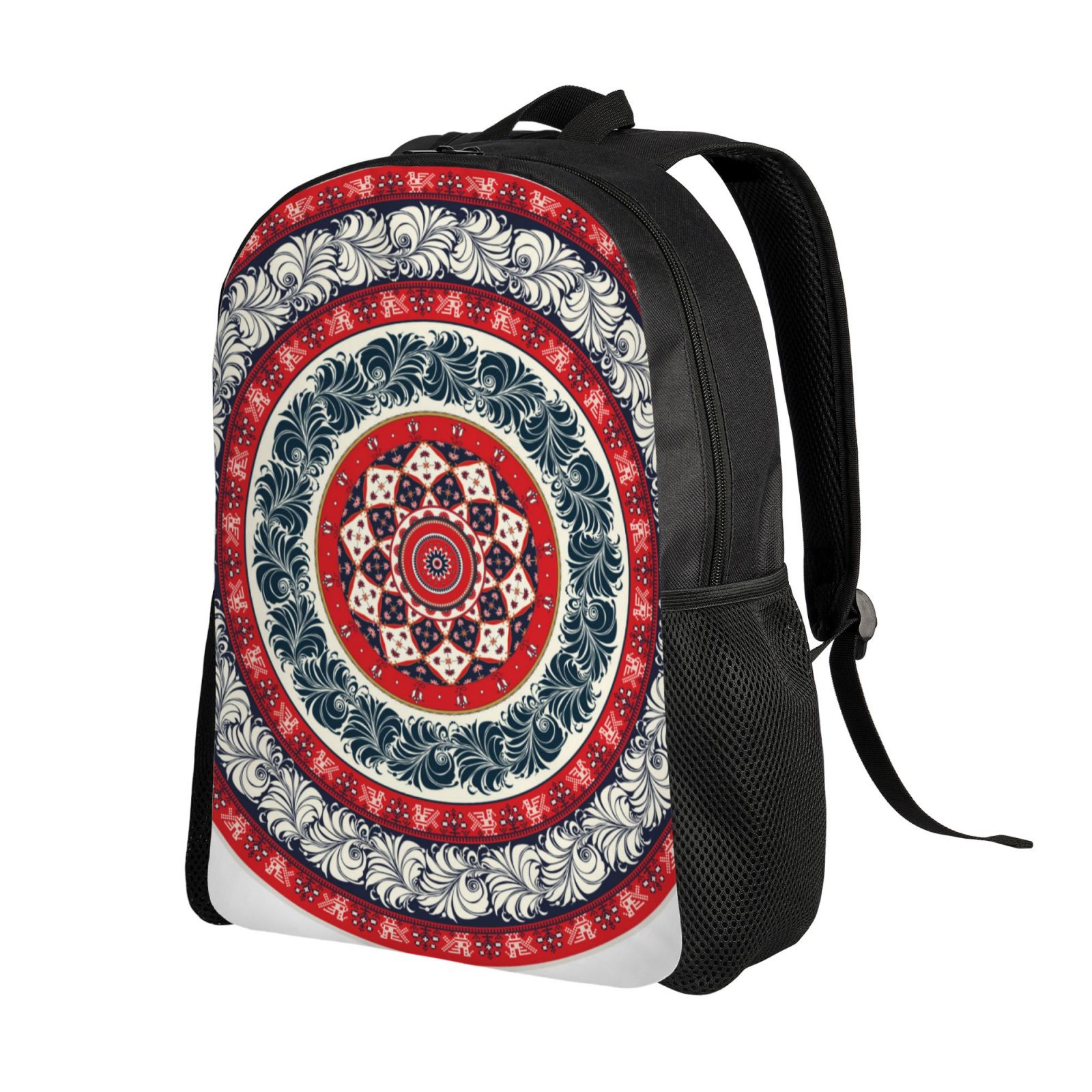 Xecao Round Design Print School Backpack with Laptop Compartment Small Travel Laptop Backpack for Women Men Waterproof College Backpack Simple School Bag