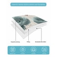 thumbnail image 5 of Quilts Full Size, Teal Blue Floral Soft Comforter Bedding Set for Bed, Vintage Rustic Botanical Beige Wooden Lightweight Quilted Bedspread with Pillow Cover(2 Pieces) for All Season, 78x90 Inch, 5 of 6