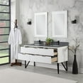 thumbnail image 2 of Helios 60" Double Bathroom Vanity in White with Concrete Gray Composite Stone Countertop with Mirror, 2 of 8