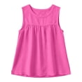 thumbnail image 5 of Lumtrix Loose Fit Crew Neck Tank Top for Women Pleated Cotton Linen Sleeveless Blouses Summer Casual Boho Shirt Hot Pink M, 5 of 6