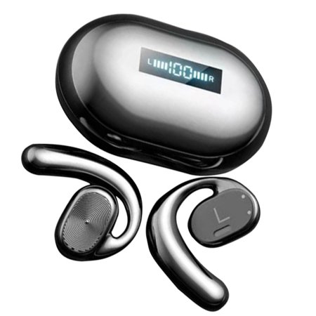 Earphones Wireless for Games Embedded Lightweight Wireless Earphone for Business Office Carry Black