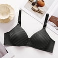thumbnail image 5 of Amzcrzy Tshirt Bras for Women Striped Jacquard Wireless Bras with Support And Lift Comfort Floral Accent Everyday Underwear Traditional Adjustable Straps Push Up Bras, 5 of 7