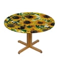 thumbnail image 3 of Orinice Sunflowers Round Table Cover Stain Resistant Washable Indoor Outdoor Tablecloth Kitchen Dining Wedding Parties Outdoor Fitted 100% Polyester Fiber 38-42, 3 of 8