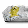 thumbnail image 3 of Animal Soft Flannel Fleece Throw Blanket, Cartoon Spraying Water to Air Sea Waves Cheerful Funny Artwork, Cozy Plush for Indoor and Outdoor Use, 50" x 70", Yellow Pale Blue, by Ambesonne, 3 of 6