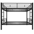 thumbnail image 4 of Twin Over Twin Metal Bunk Bed with Ladder & High Guardrail,Heavy Duty Metal Bed Frame,Convertible Into 2 Beds,Space-Saving,Noise Free,Black, 4 of 5