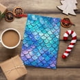 thumbnail image 6 of Mermaid Scales Fish Scale Blue Drawstring Gift Bag Soft Pouch Reusable Favor Bags for Christmas, Halloween, Candy, Wedding, Birthday, 6 of 7