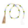 thumbnail image 3 of Guirnalda de abalorios de madera de Pascua hecha a mano Granos de primavera rústicos Abalorios de boho Adorno de abalorios de madera para colgar en la Estilo macarrón Gloria Cuentas de madera de Pascua, 3 of 8