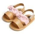 thumbnail image 2 of Infant Baby Girls Summer Sandals with Flower Soft Sole Newborn Toddler First Walker Crib Dress Shoes, 2 of 6