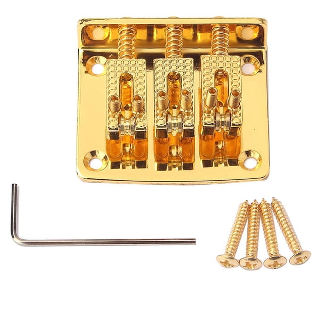 Puente de guitarra de 3 cuerdas Yuyangstore dorado con Tornillos y Llave