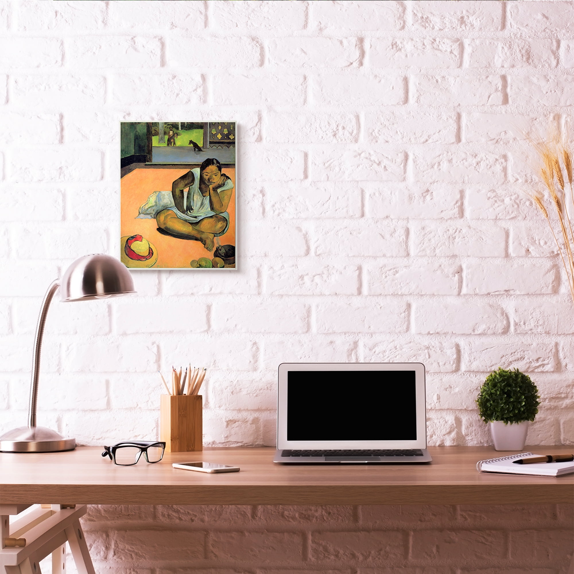 Stupell Industries Waiting Native Figures Classic Painting Wall Plaque by Paul Gauguin