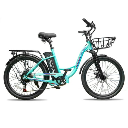 24 Inch Cruiser Electric Bike, E-Bike for Adults with 36V 10.4AH Removable Battery, Step Through Ebike for Women Men,City Electric Bicycle,for City Commute