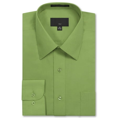 JD APPAREL Men's Long Sleeve Regular Fit Dress Shirts in Applegreen MSH01 21-21.5 N : 36-37